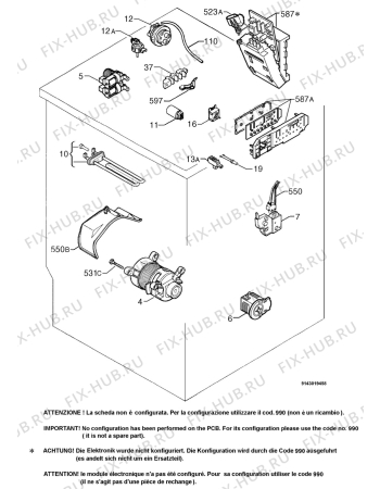 Взрыв-схема стиральной машины Electrolux EWS1230 - Схема узла Electrical equipment 268